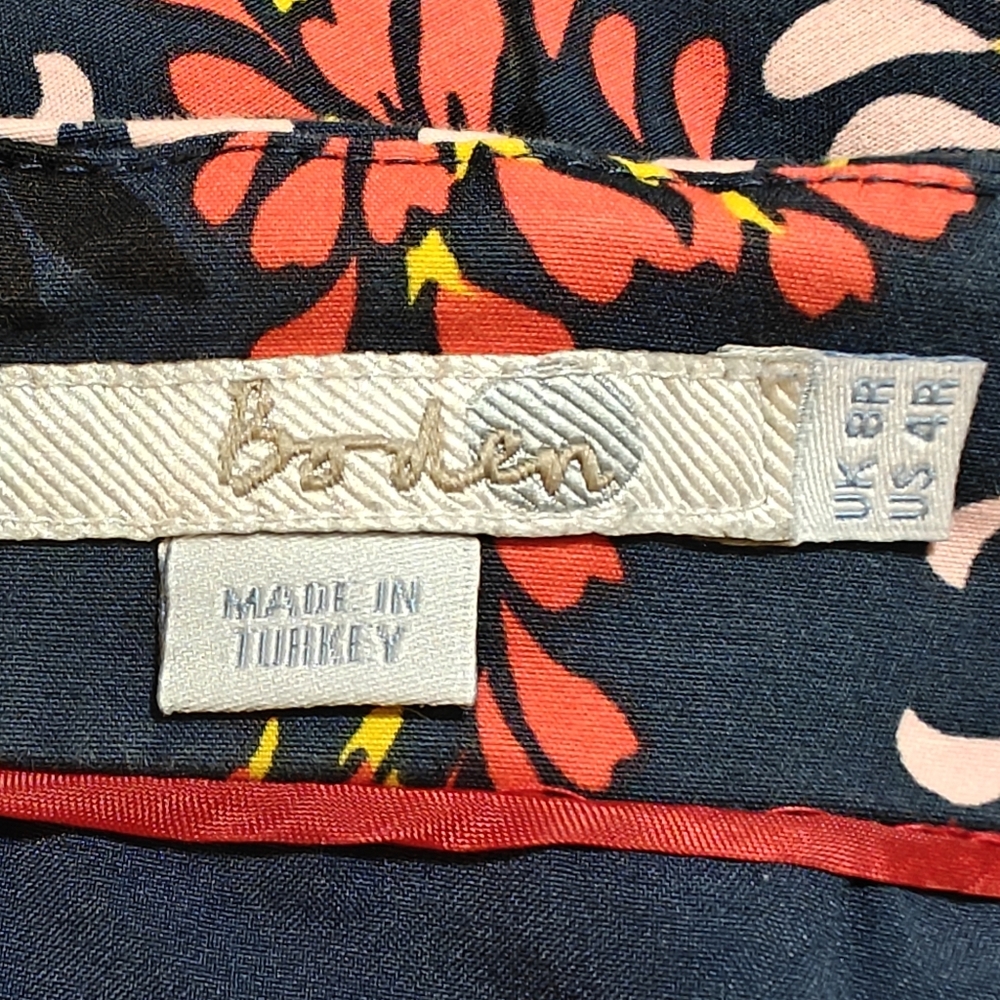 Boden Navy Floral Midi Pencil Skirt Size 4 - Picture 3 of 5